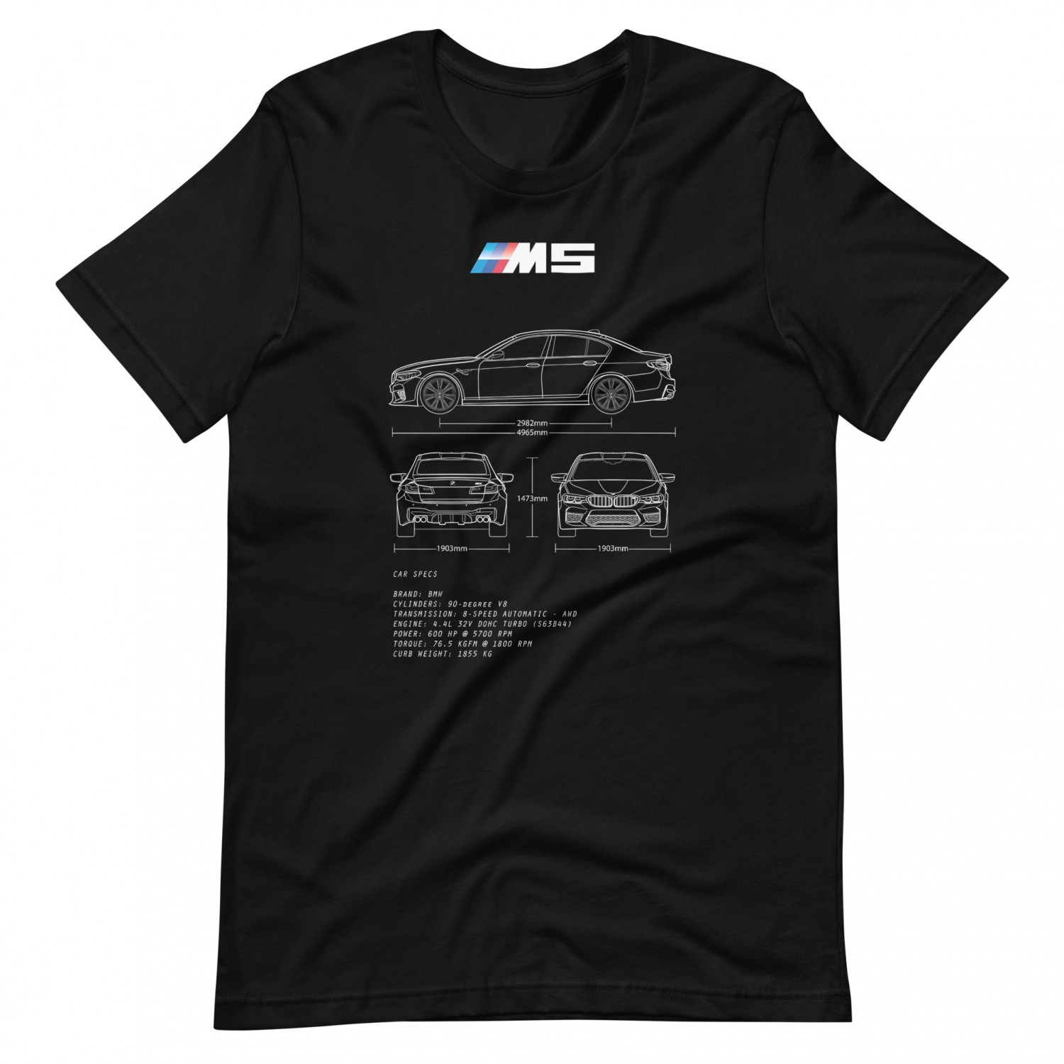 BMW m5 T-shirt with a drawing